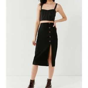 Urban Outfitters Black Button-Front Pencil Skirt 10